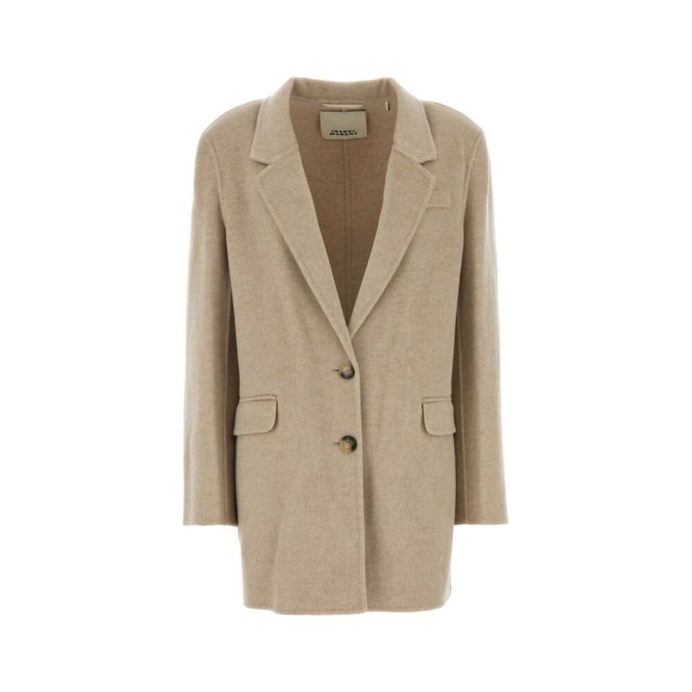 Isabel Marant Women Sand Wool Blend Oversize Colbya Blazer